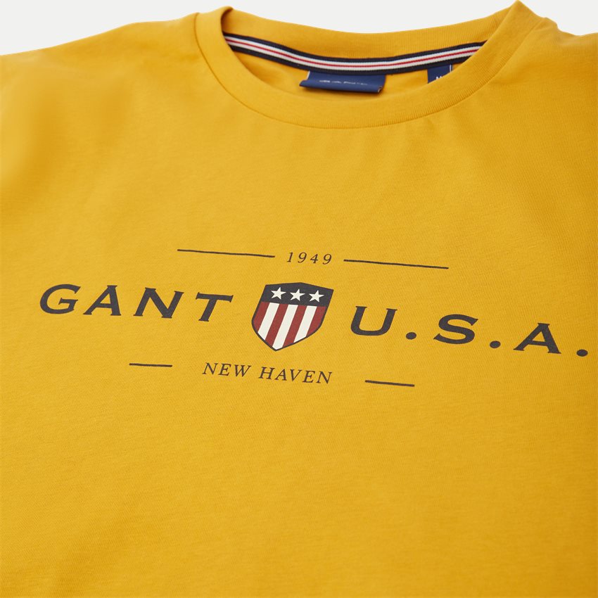 Gant T-shirts D1 BANNER SHIELD SS T-SHIRT 2003155 GOLD YELLOW